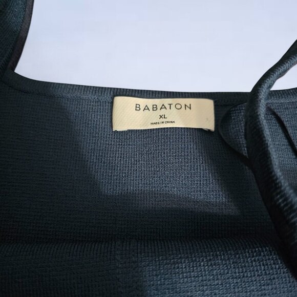 Aritzia Babaton Sculpt Knit Squareneck Tank Dress Dark Turquoise - Extra Large - Picture 5 of 9